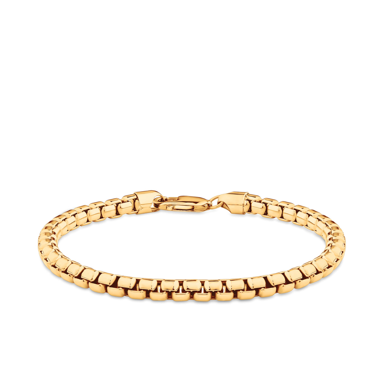 Semi-Solid Box Bracelet in 9ct Yellow Gold