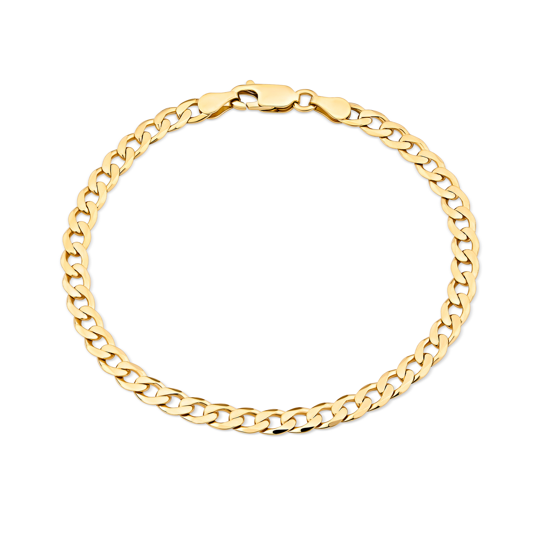 Solid Curb Link Bracelet in 9ct Yellow Gold