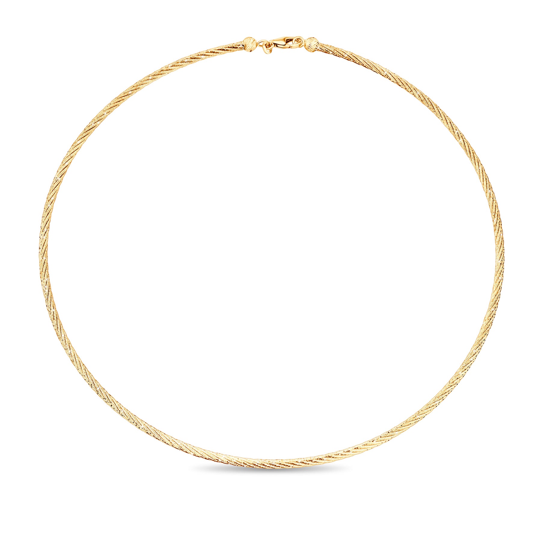 9ct Polished Yellow Gold Omega Memory Shape Chain Necklace