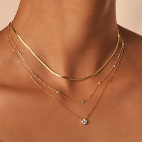 Cubic Zirconia Necklace in 9ct Yellow Gold