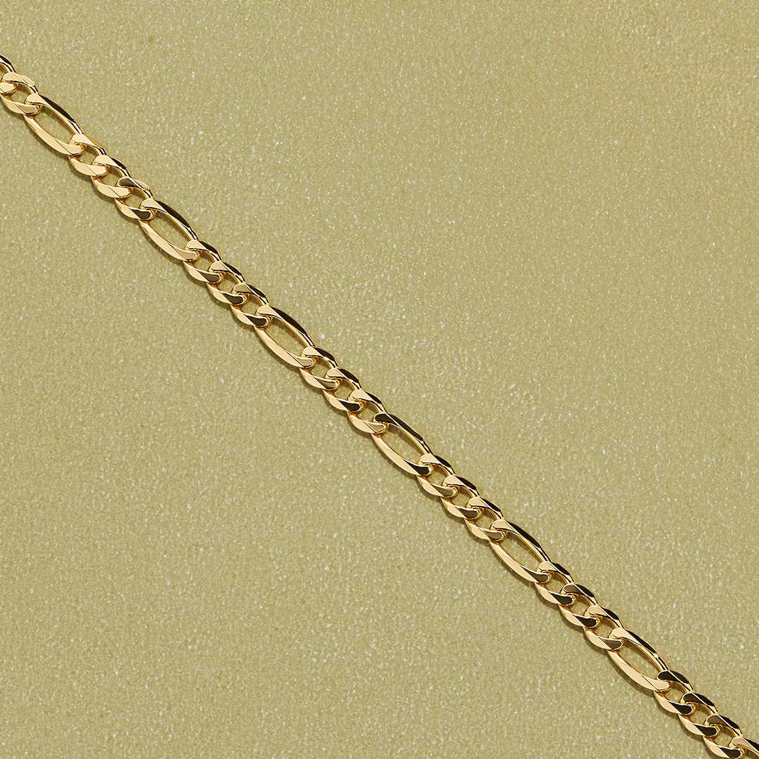 Solid Figaro Link Chain in 9ct Yellow Gold