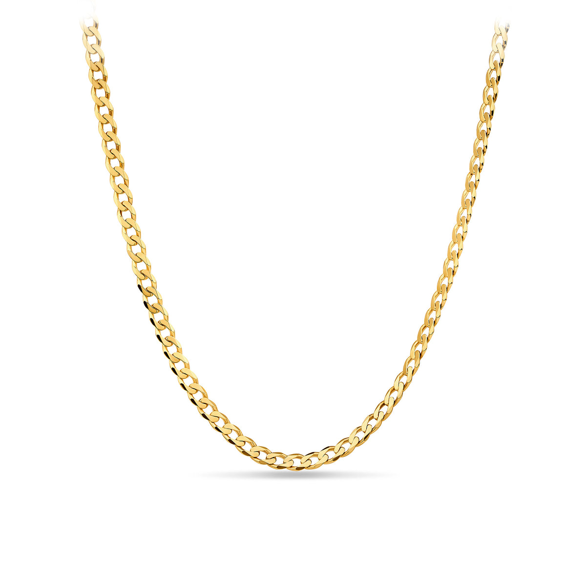 Solid Curb Link Chain in 9ct Yellow Gold