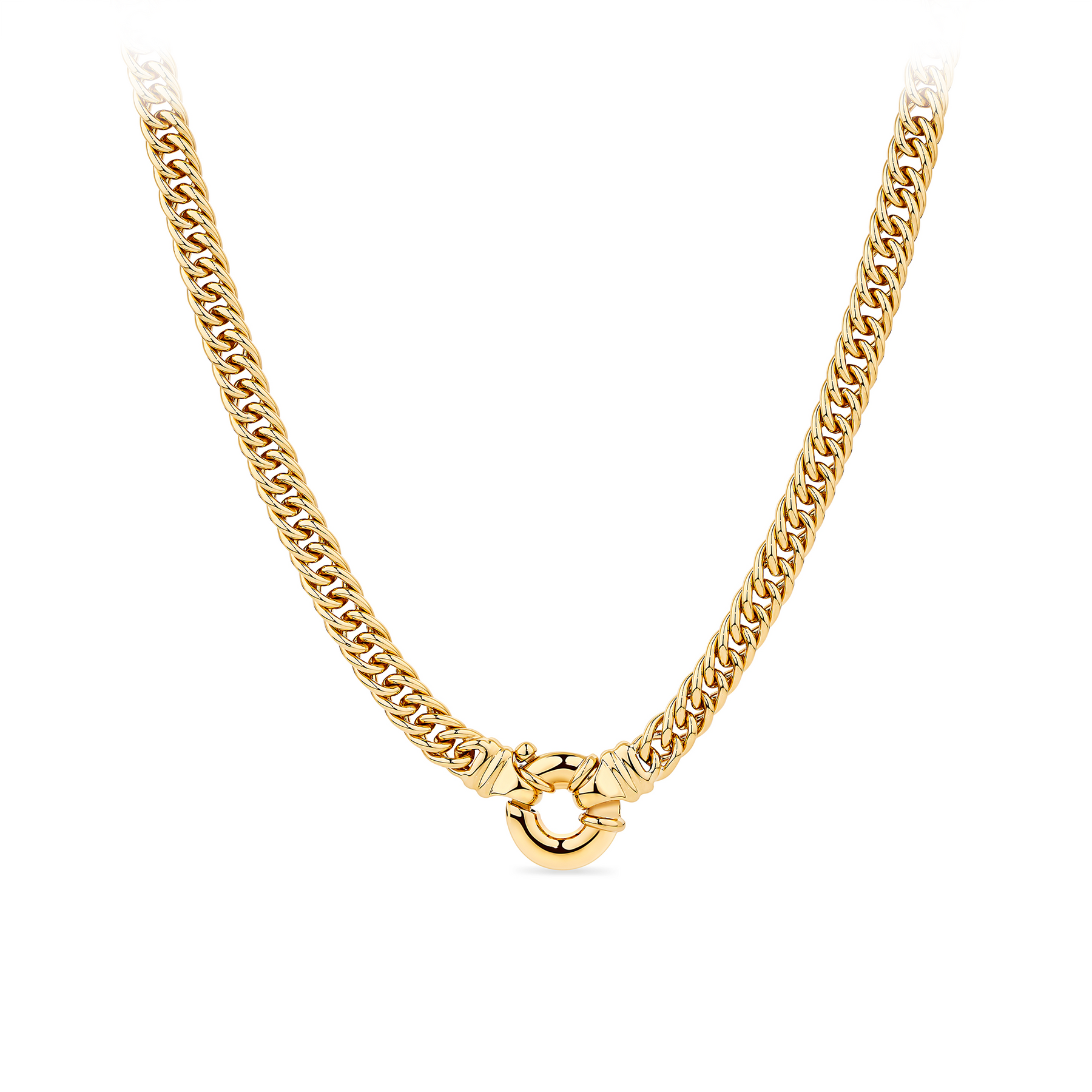 Solid Double Curb Necklace in 9ct Yellow Gold