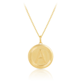 Initial Round Pendant in Solid 9ct Yellow Gold