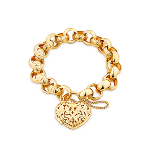 Filigree Padlock Bracelet in 9ct Yellow Gold