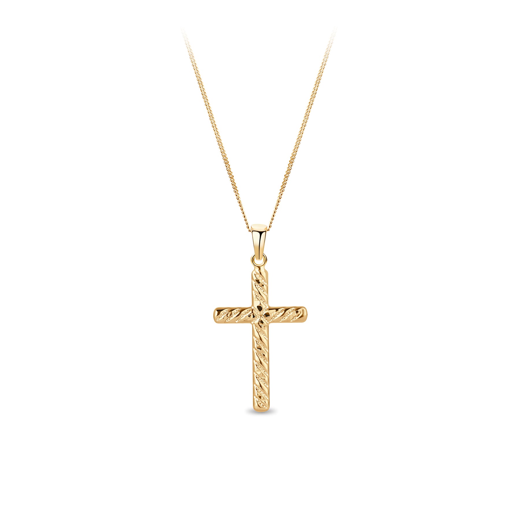 Twist Cross Pendant in 9ct Yellow Gold