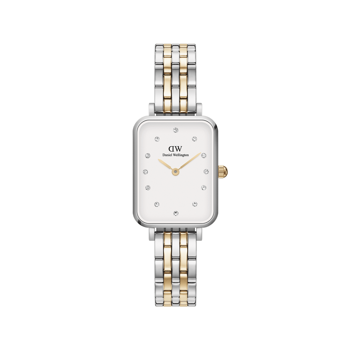 Daniel Wellington Quadro Lumine 20x26 5-Link Gold & Silver White Watch