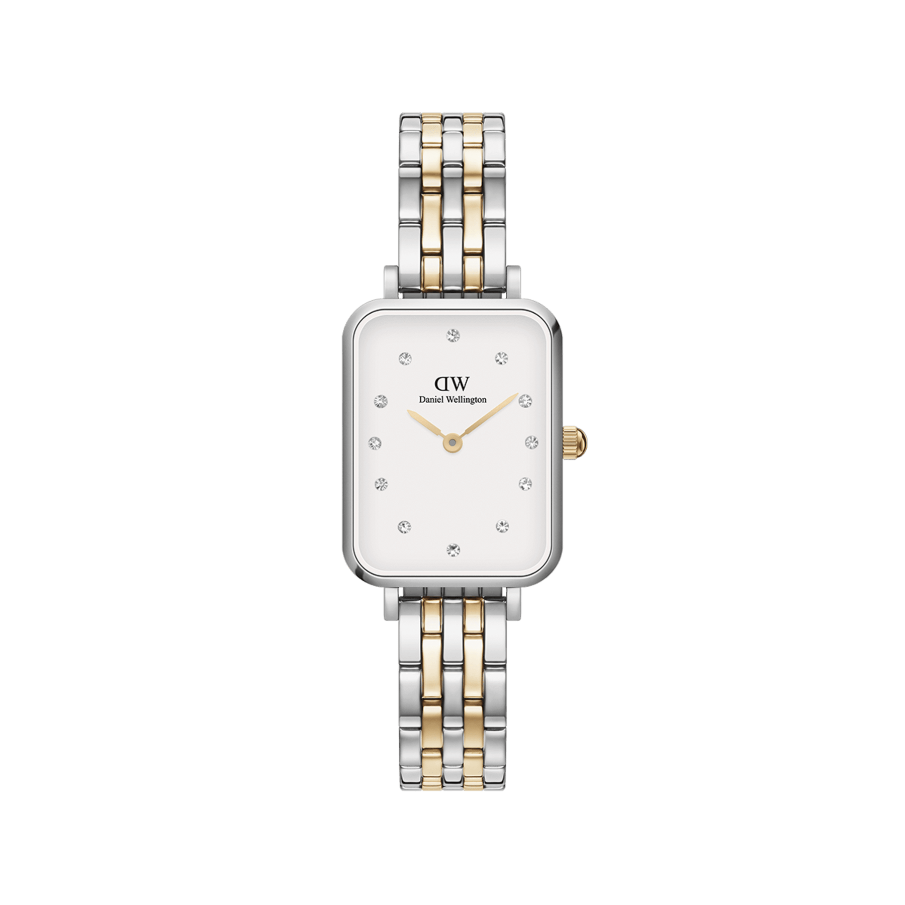 Daniel Wellington Quadro Lumine 20x26 5-Link Gold & Silver White Watch