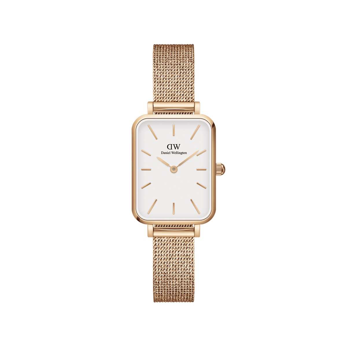 Daniel Wellington Quadro 20X26 Pressed Melrose Rose Gold & White Watch