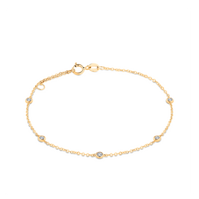 Cubic Zirconia Bracelet in 9ct Yellow Gold