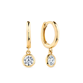 Cubic Zirconia Huggie Earrings in 9ct Yellow Gold