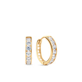 Cubic Zirconia Huggies in 9ct Yellow Gold