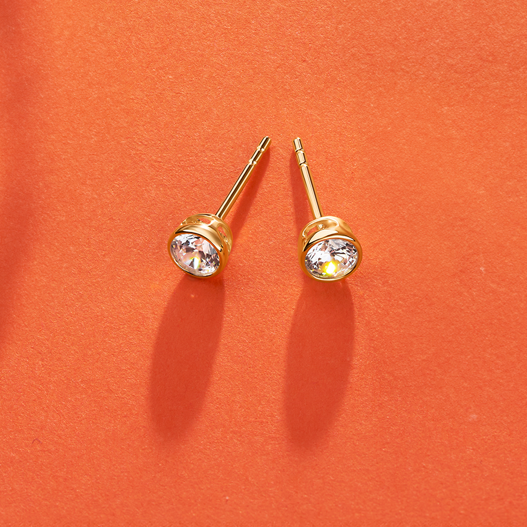 Cubic Zirconia Earrings in 9ct Yellow Gold