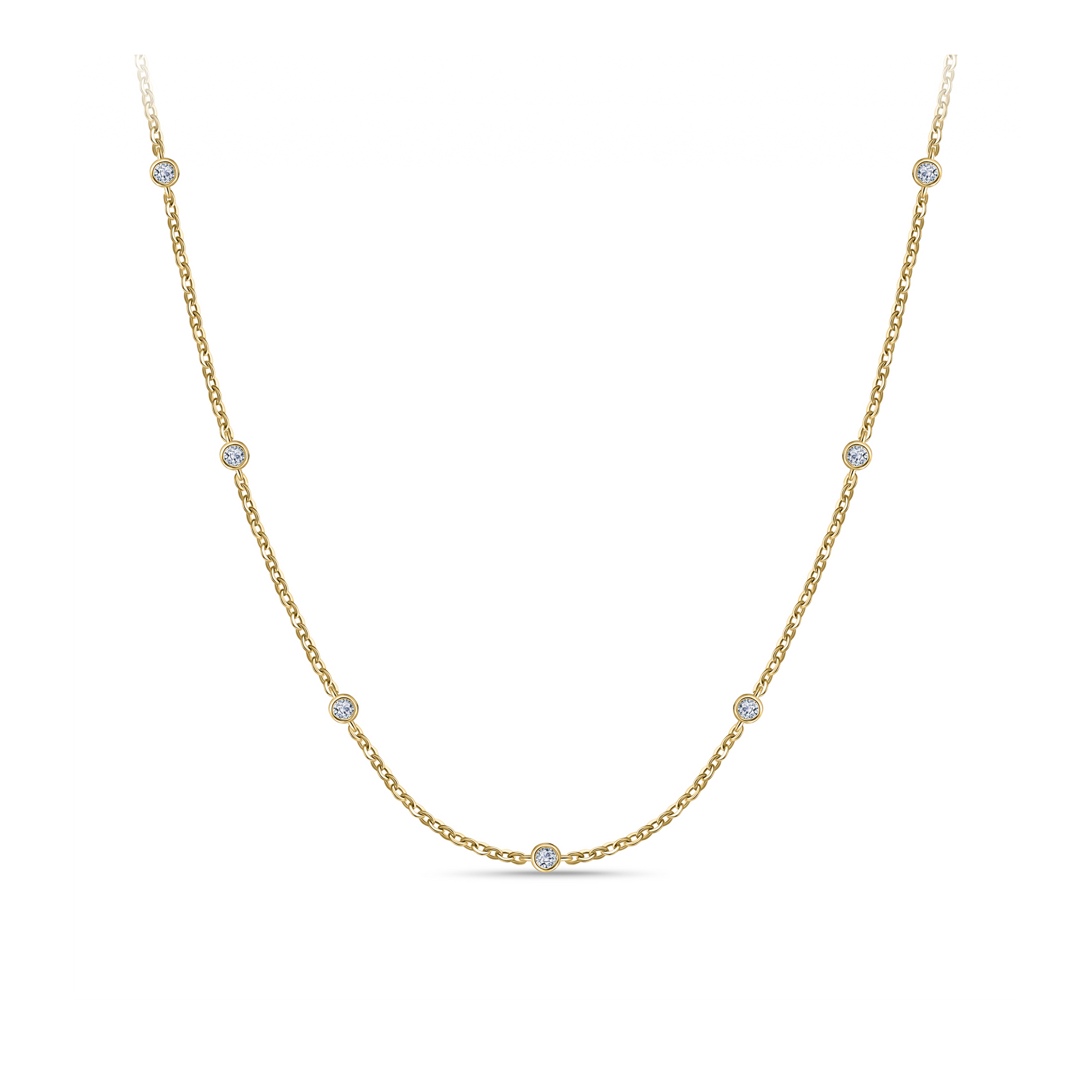 Cubic Zirconia Necklace in 9ct Yellow Gold