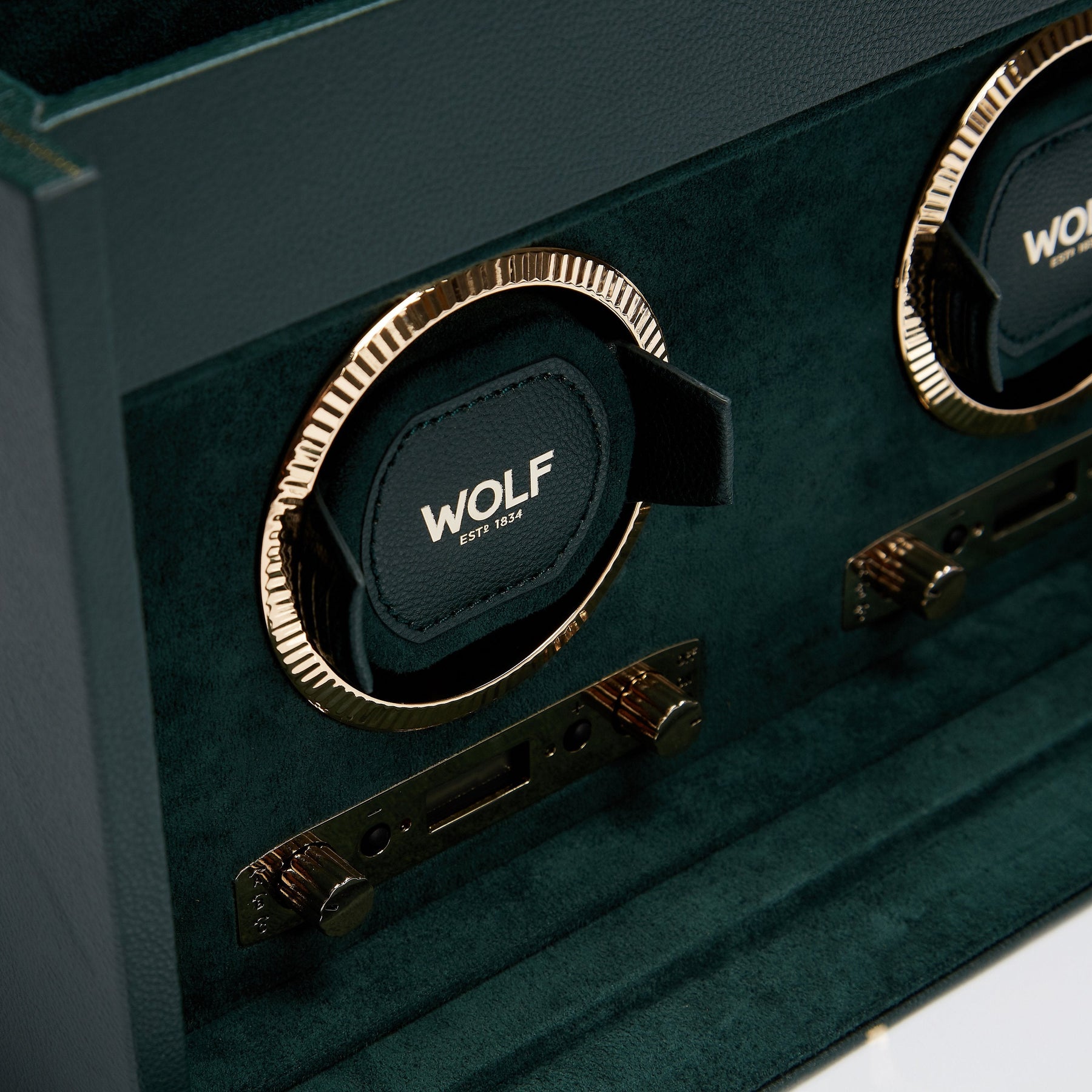 Wolf Brit Racing Green Double Watch Winder