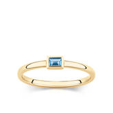 Blue Topaz Bezel Ring in 9ct Yellow Gold