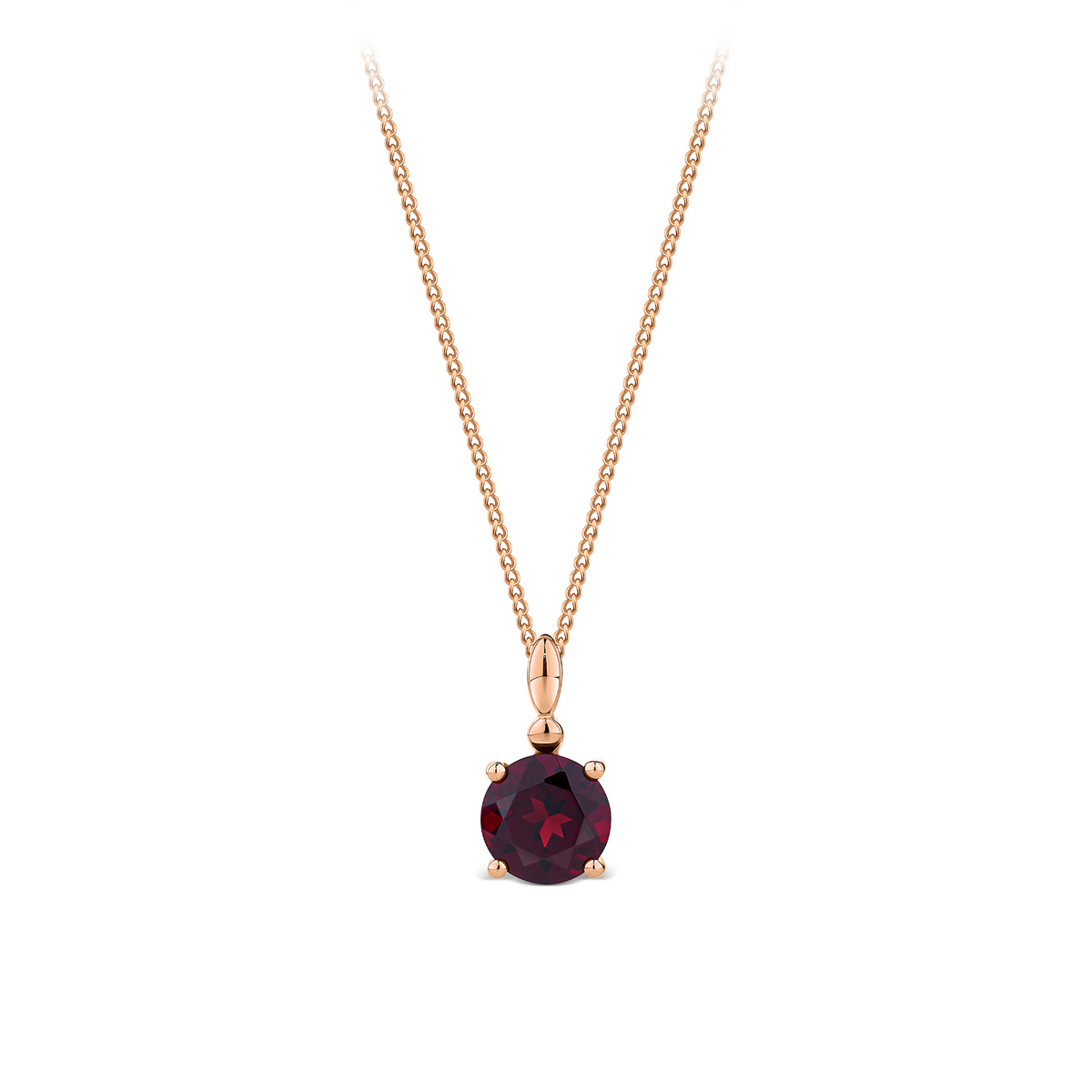 Garnet Pendant 9ct Rose Gold