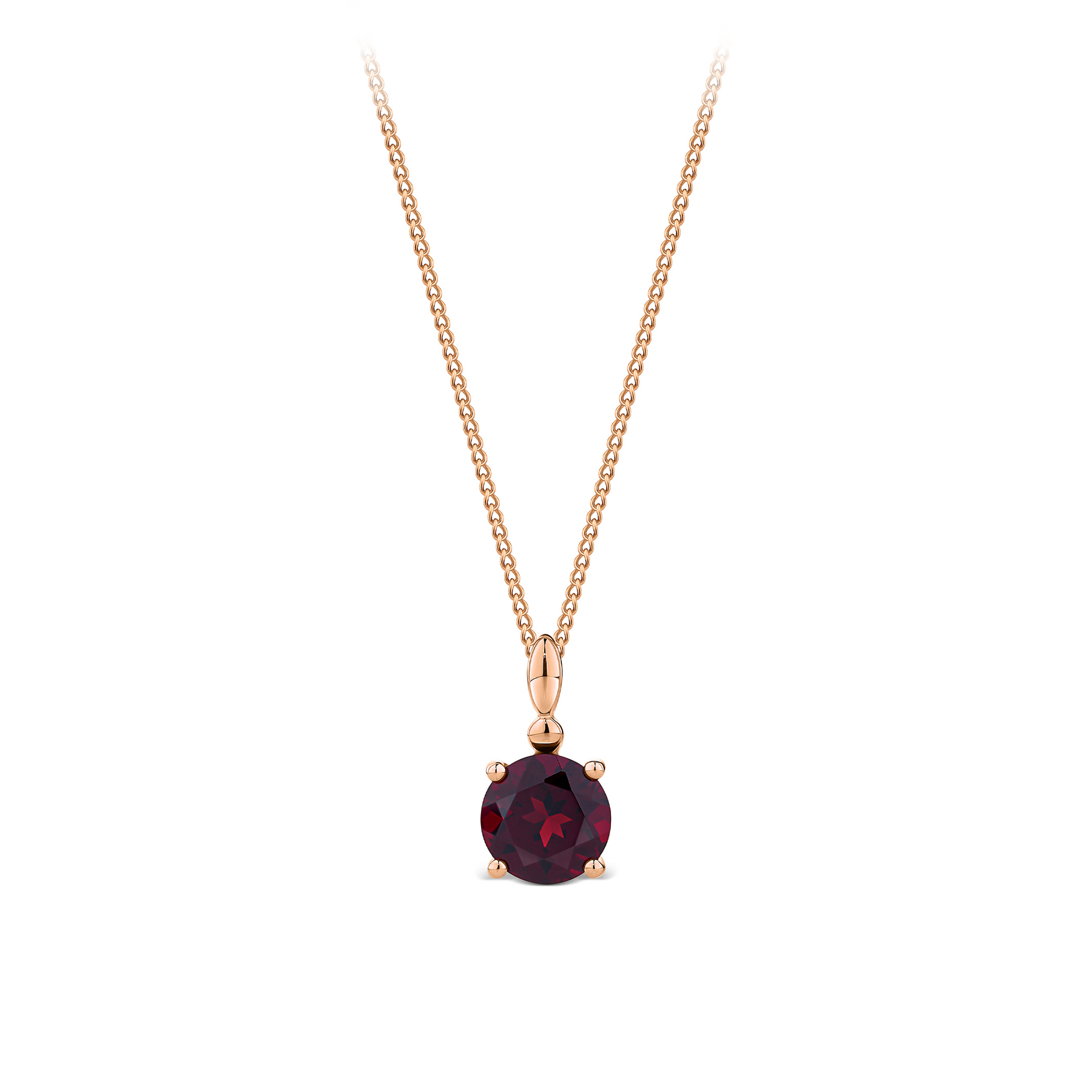 Garnet Pendant 9ct Rose Gold