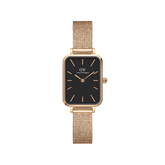 Daniel Wellington Quadro 20X26 Pressed Melrose Rose Gold & Black Watch