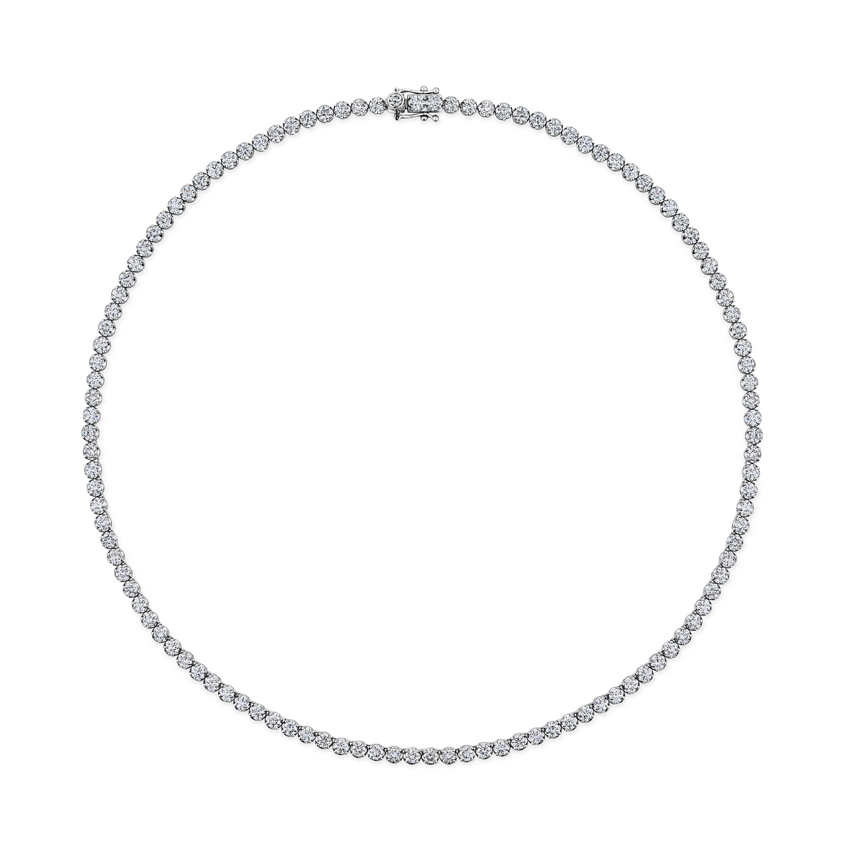 10.00ct TW Lab Grown Diamond Tennis Necklace in 18ct White Gold