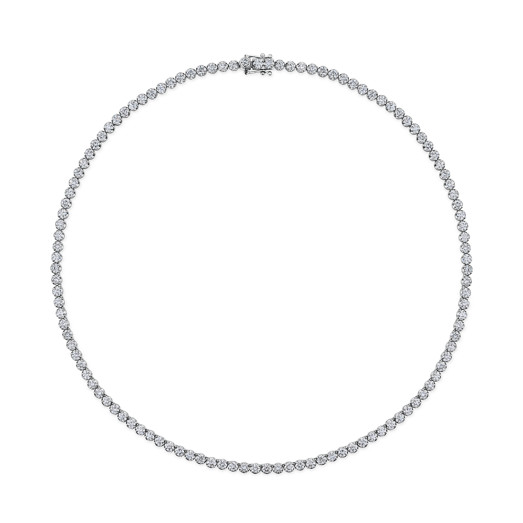 10.00ct TW Lab Grown Diamond Tennis Necklace in 18ct White Gold