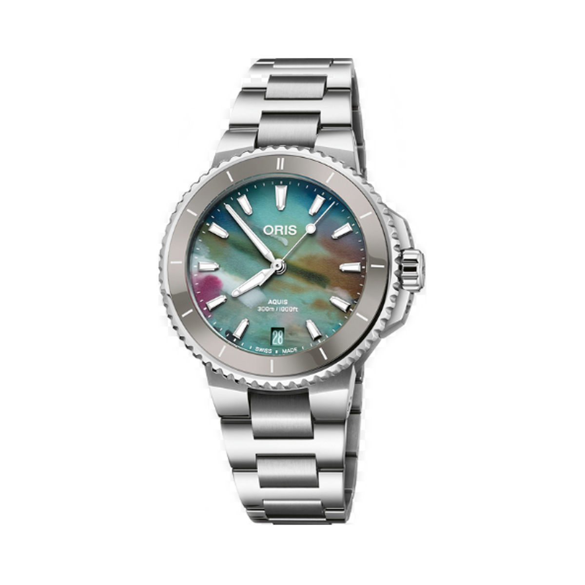 Oris Aquis Diver Women's 36.50mm Stainless Steel Automatic Watch 733 7792 4150MB