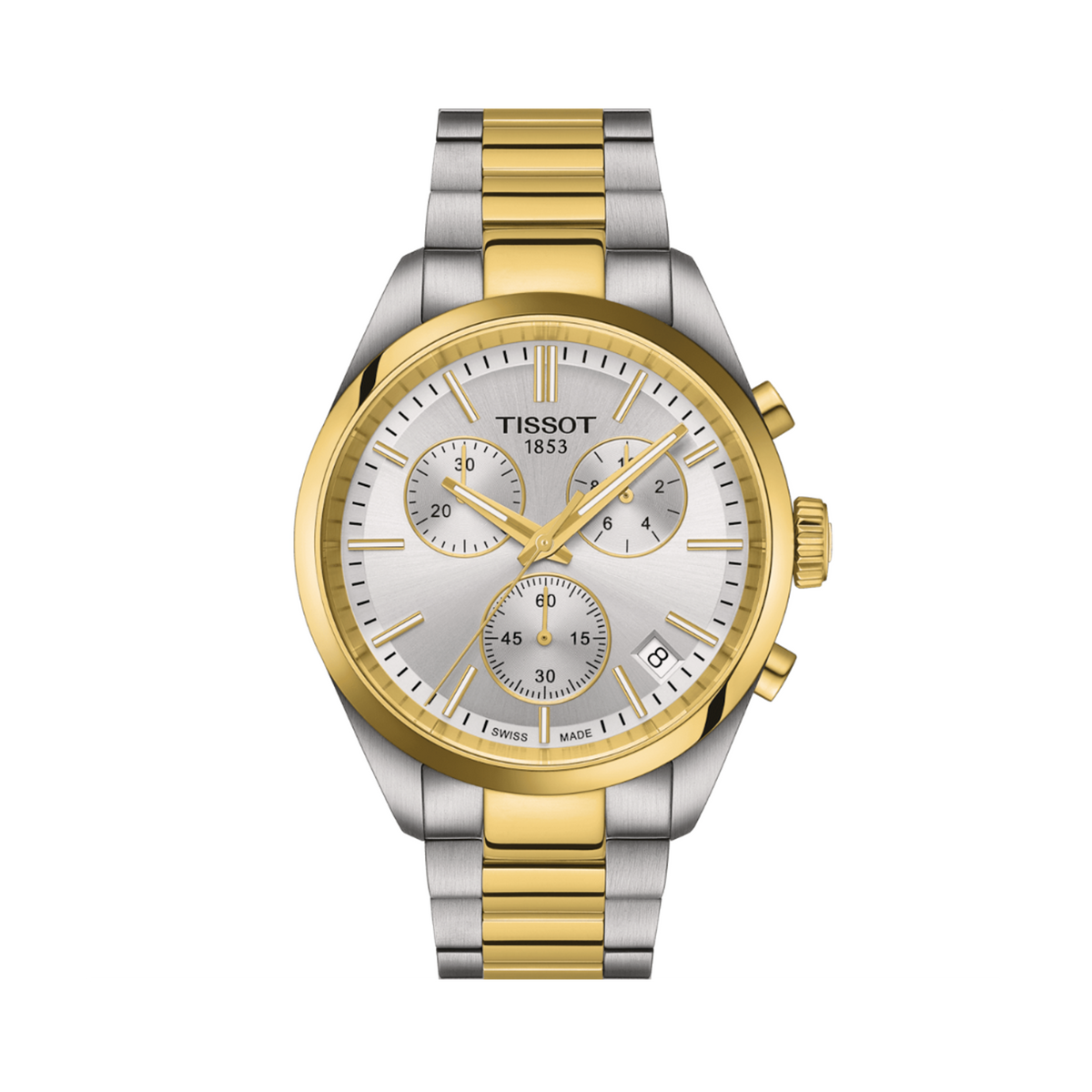 Tissot PR100 Men's 40mm Stainless Steel & Yellow IP Quartz Chronograph Watch T150.417.22.031.00