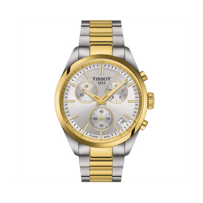 Tissot PR100 Men's 40mm Stainless Steel & Yellow IP Quartz Chronograph Watch T150.417.22.031.00