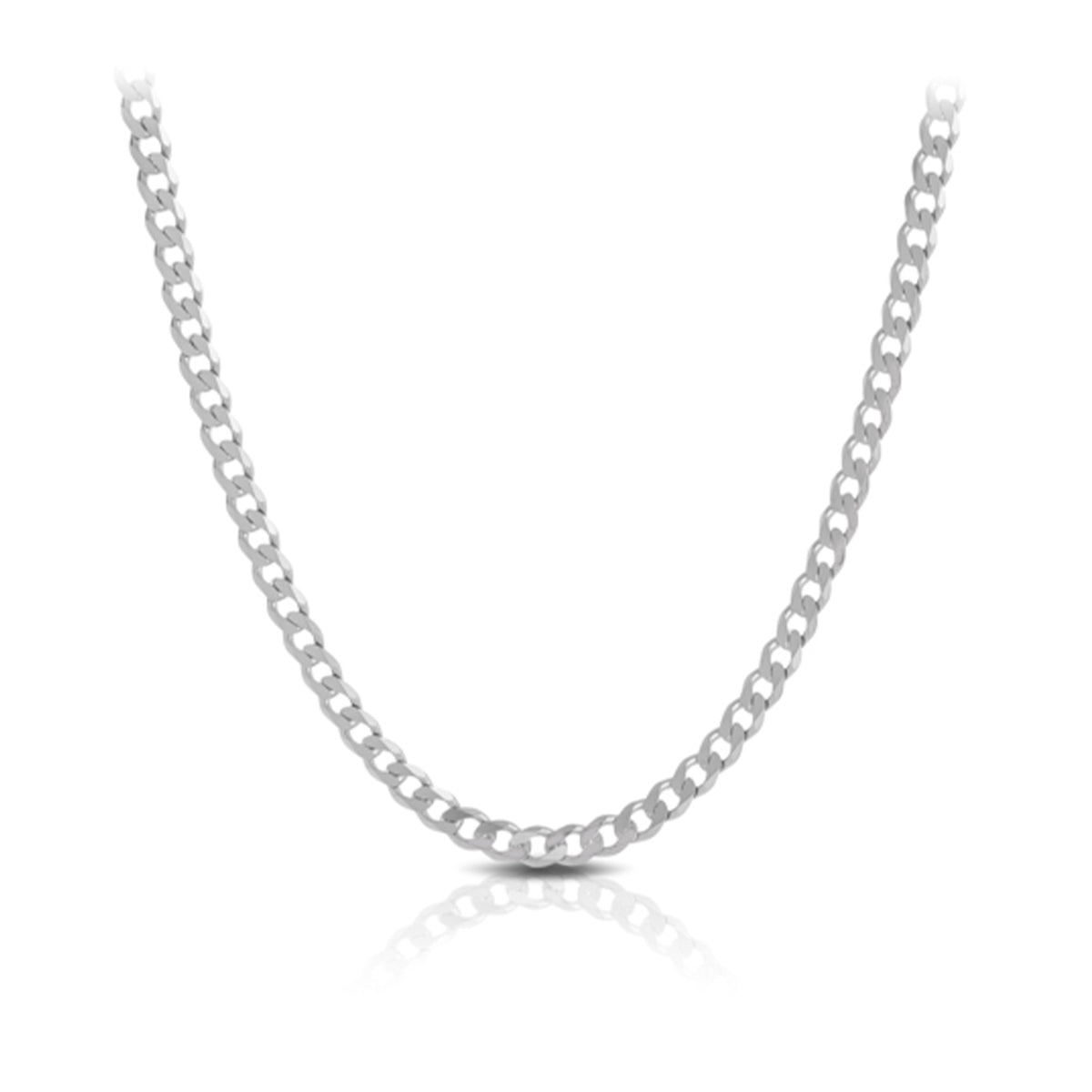 Bevelled Curb Link Chain in Sterling Silver