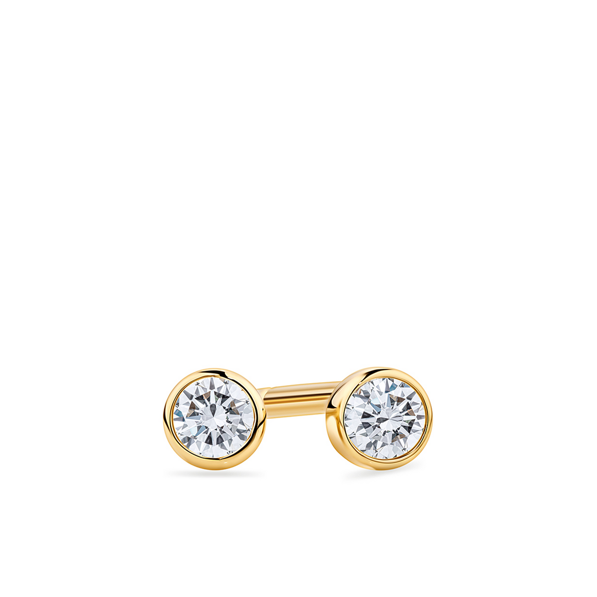 Round Cubic Zirconia Stud Earrings in 9ct Yellow Gold