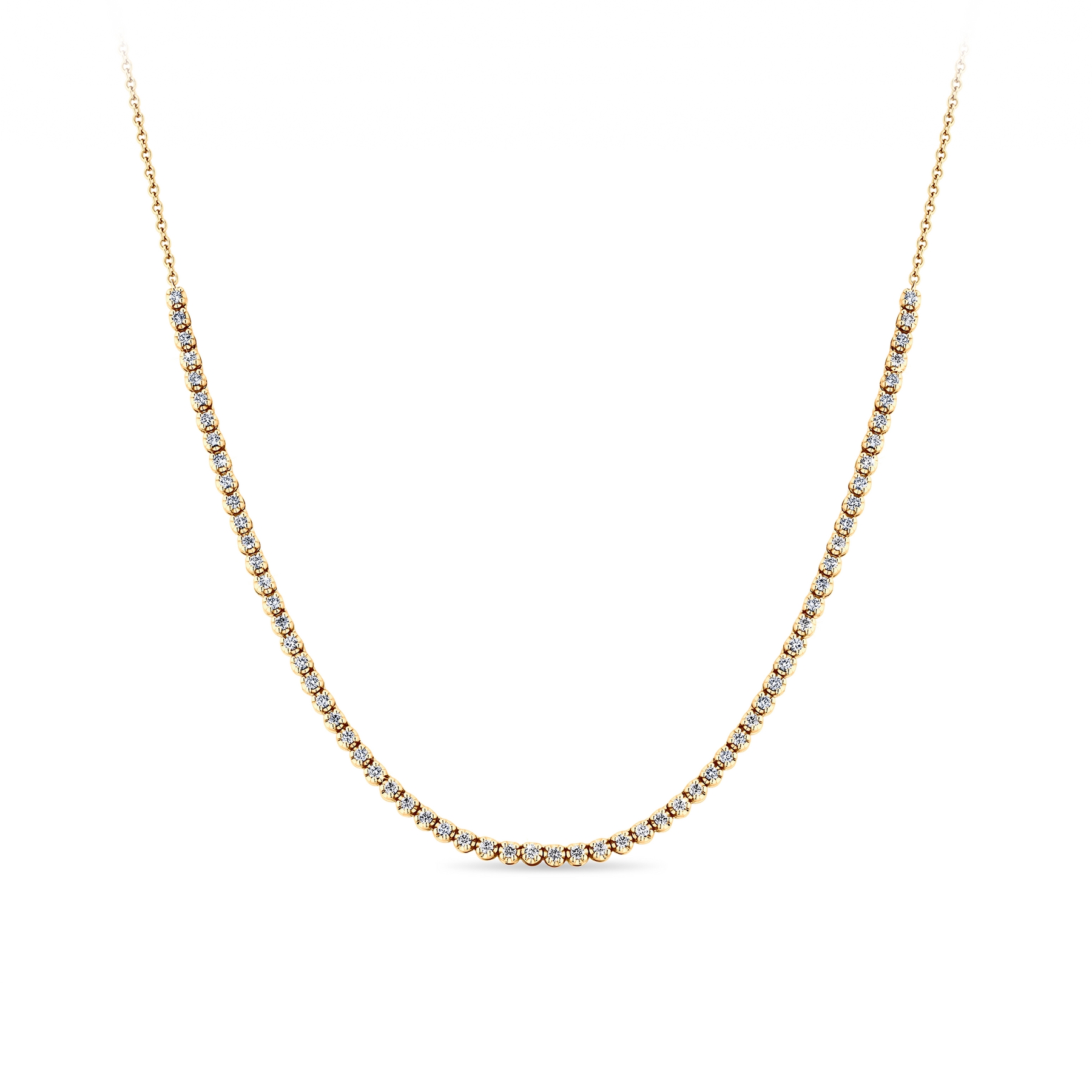 1.00ct TW Lab Grown Half Diamond Tennis Necklace in 9ct Yellow Gold