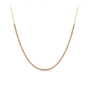 1.00ct TW Lab Grown Half Diamond Tennis Necklace in 9ct Yellow Gold