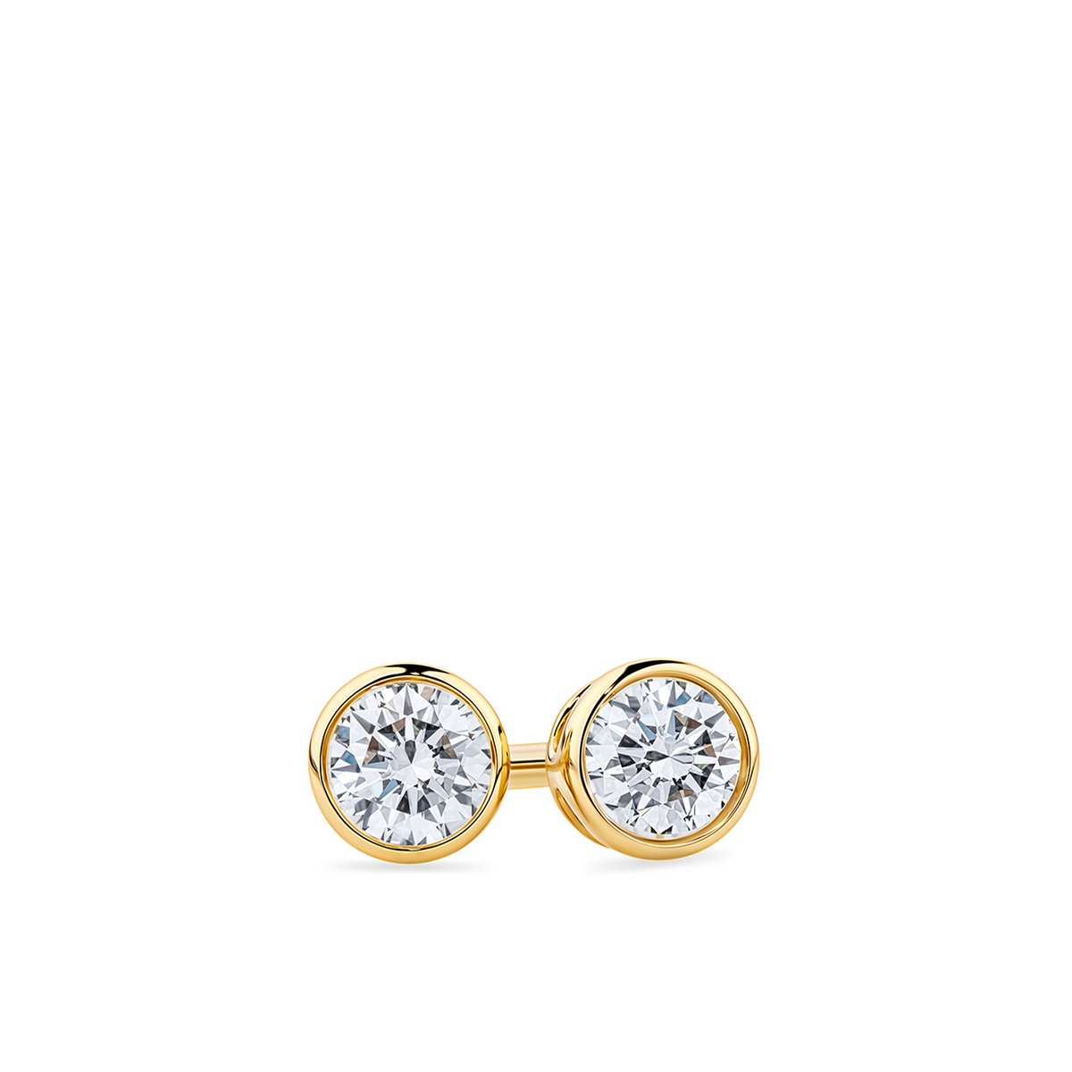 Round Cubic Zirconia Stud Earrings in 9ct Yellow Gold