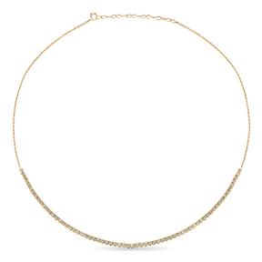 1.00ct TW Lab Grown Half Diamond Tennis Necklace in 9ct Yellow Gold