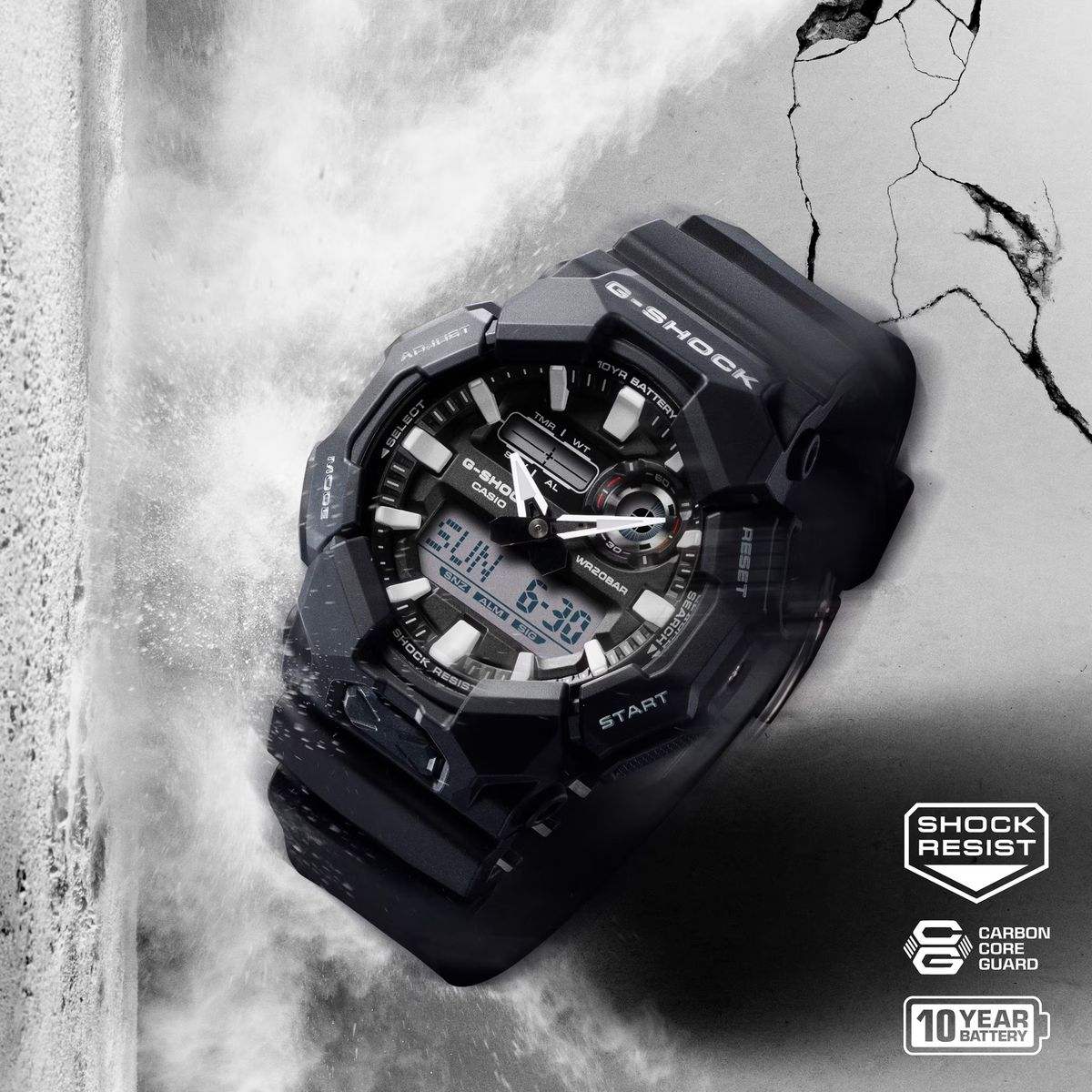 Casio G-SHOCK Men's Resin Analogue Digital Watch GA010-1AD