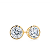 Round Cubic Zirconia Stud Earrings in 9ct Yellow Gold