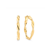 Ribbon Twist Hoop Earrings in 9ct Yellow Gold