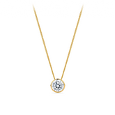 Round Cubic Zirconia Pendant in 9ct Yellow Gold