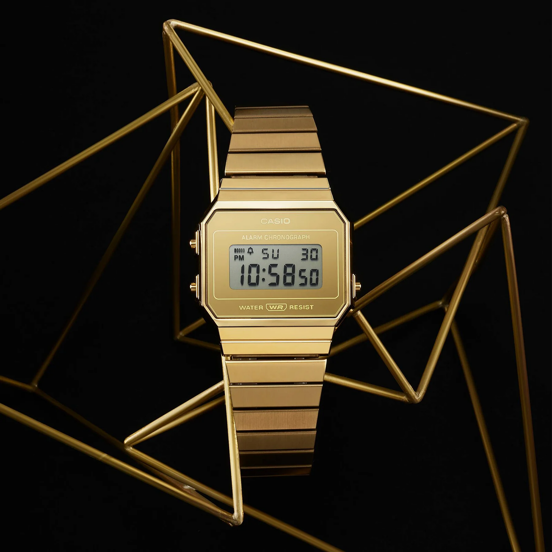 Casio Vintage Gold PVD Quartz Watch A700WEVG-9A