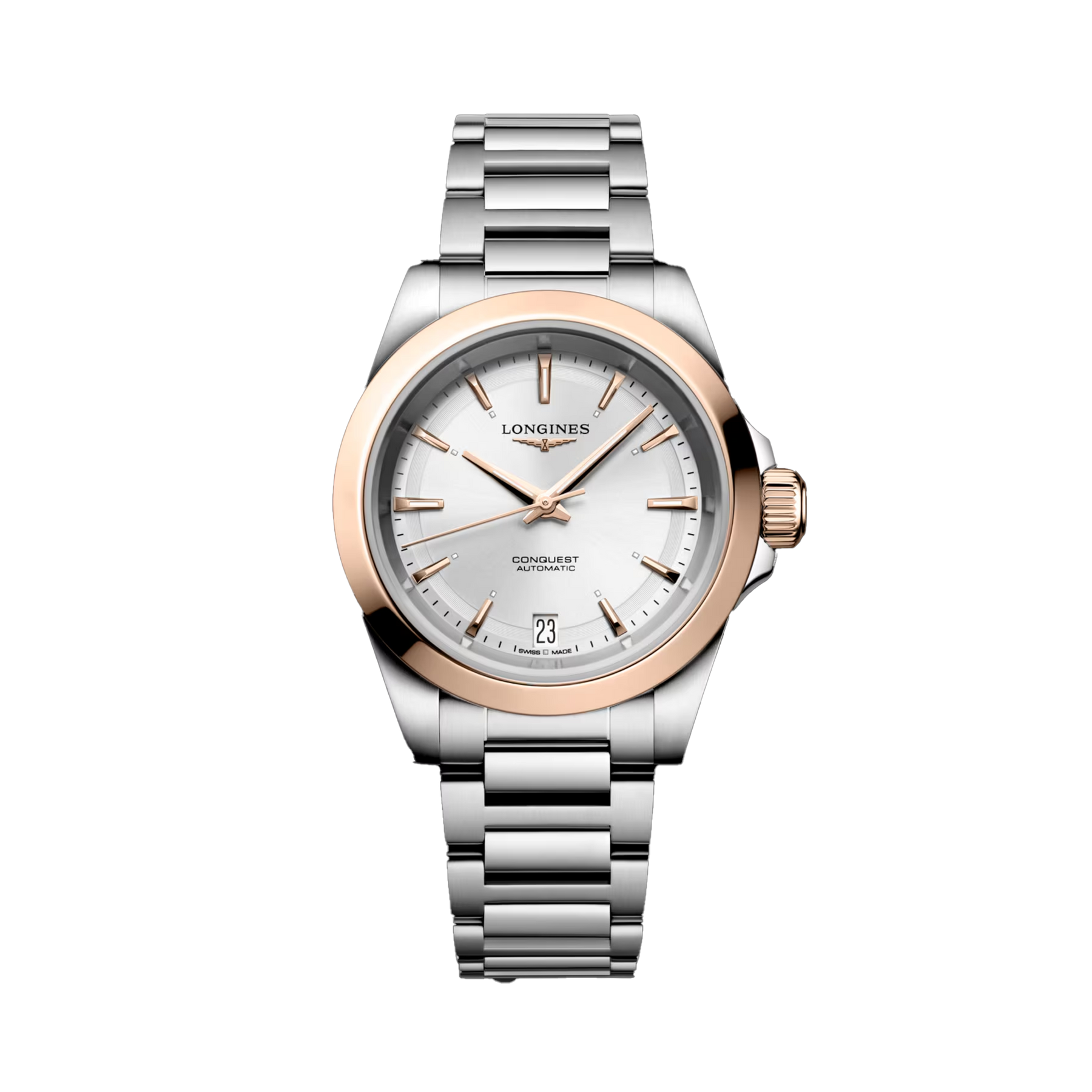 Longines Conquest Women's 34mm Stainless Steel and 18ct Rose Gold Automatic Watch L3.430.5.72.6