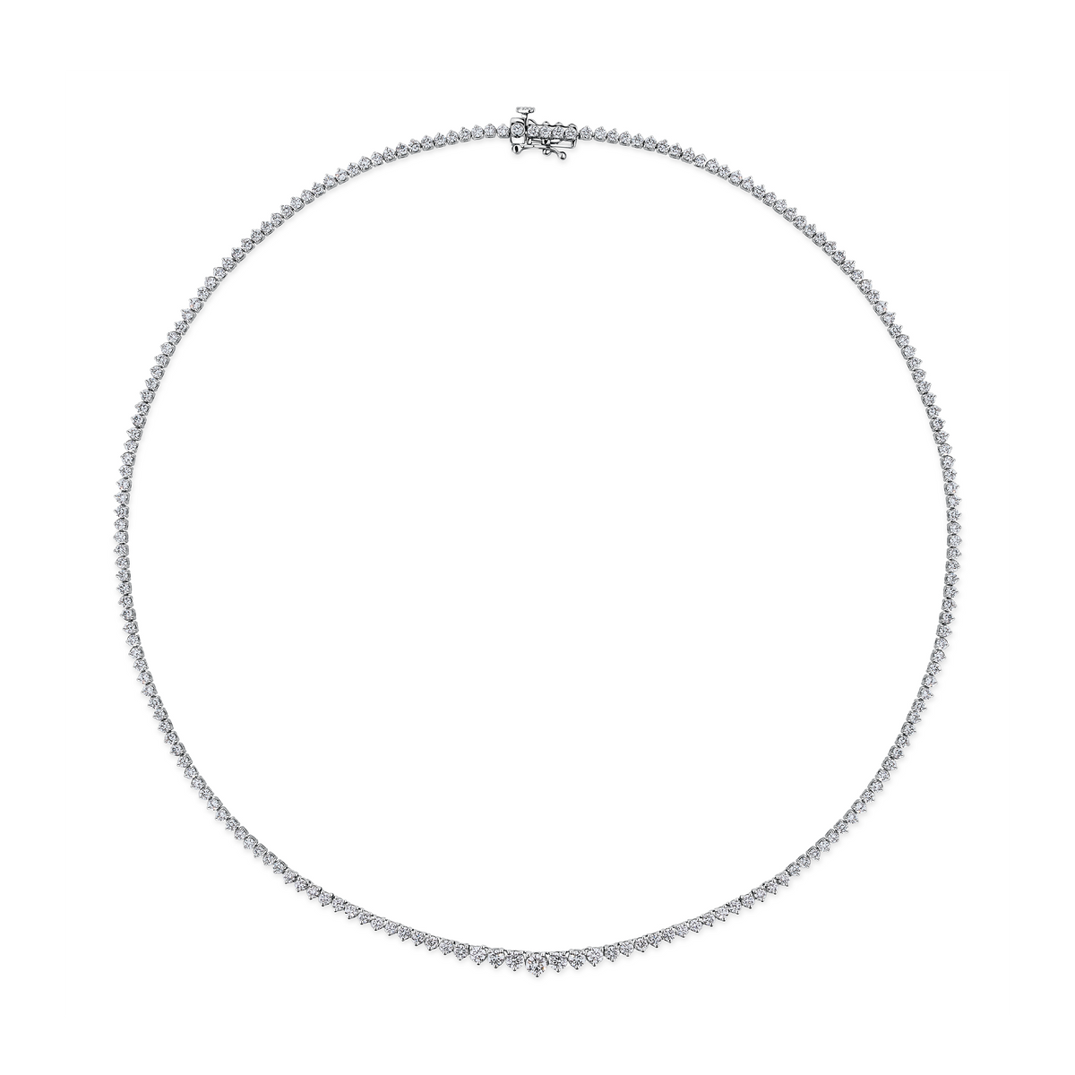 6.00ct TW Lab Grown Diamond Graduated Necklace in 18ct White Gold