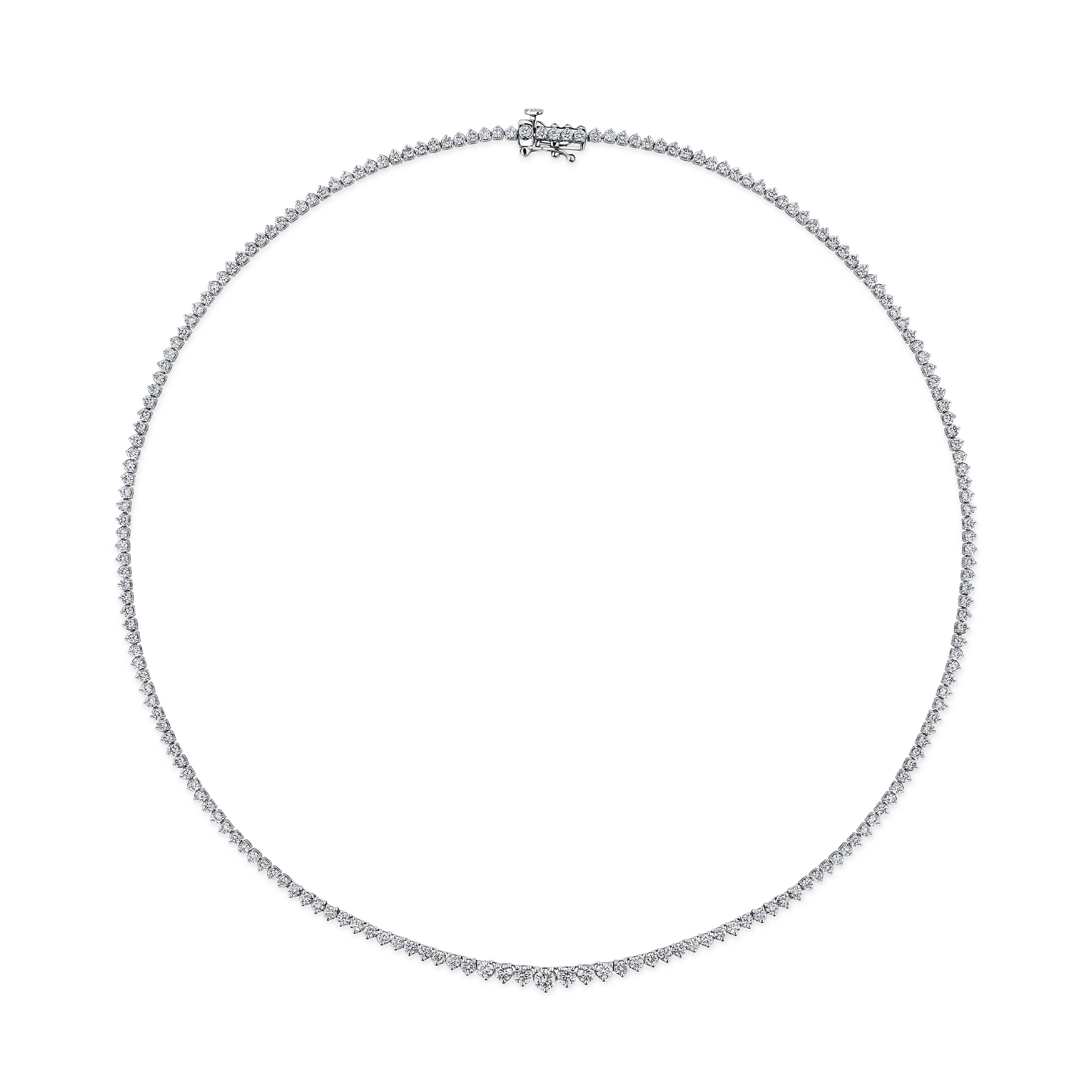 6.00ct TW Lab Grown Diamond Graduated Necklace in 18ct White Gold