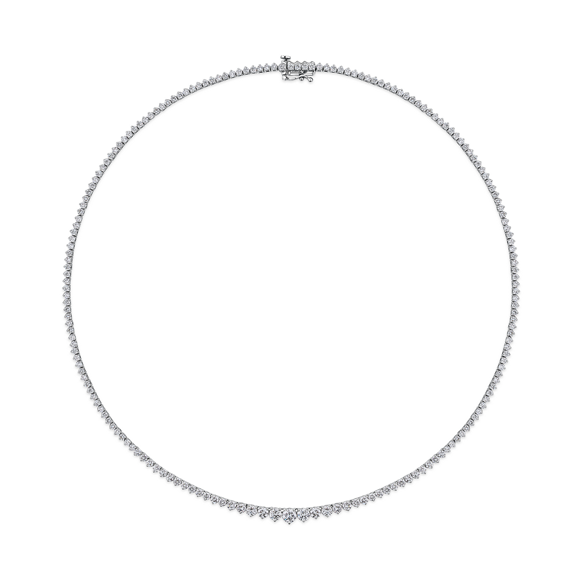 8.00ct TW Lab Grown Diamond Graduated Necklace in 18ct White Gold