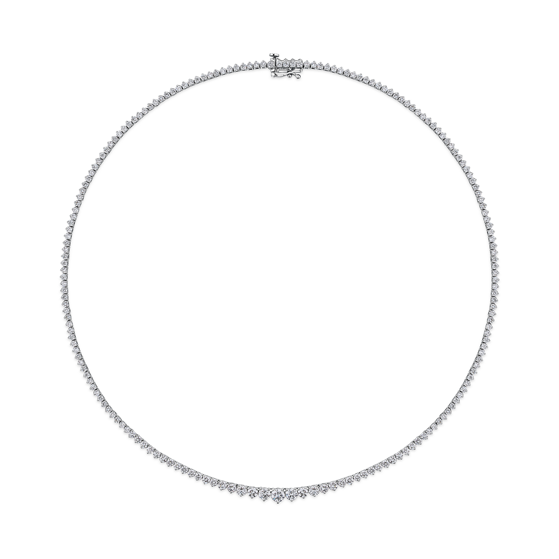 8.00ct TW Lab Grown Diamond Graduated Necklace in 18ct White Gold