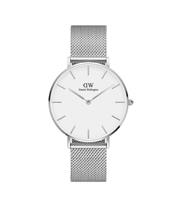 Daniel Wellington Petite 36 Sterling Silver & White Watch