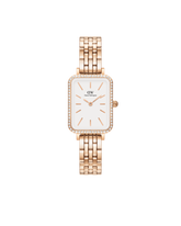 Daniel Wellington Quadro 20x26 Bezel 5-Link White & Rose Gold Watch