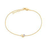 0.16ct TW Lab Grown Diamond Heart Bracelet in 9ct Yellow Gold