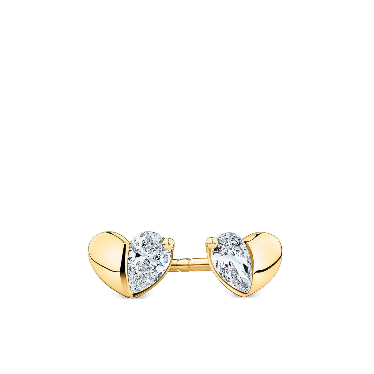 0.25ct TW Lab Grown Diamond Heart Stud Earrings in 9ct Yellow Gold