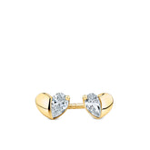 0.25ct TW Lab Grown Diamond Heart Stud Earrings in 9ct Yellow Gold