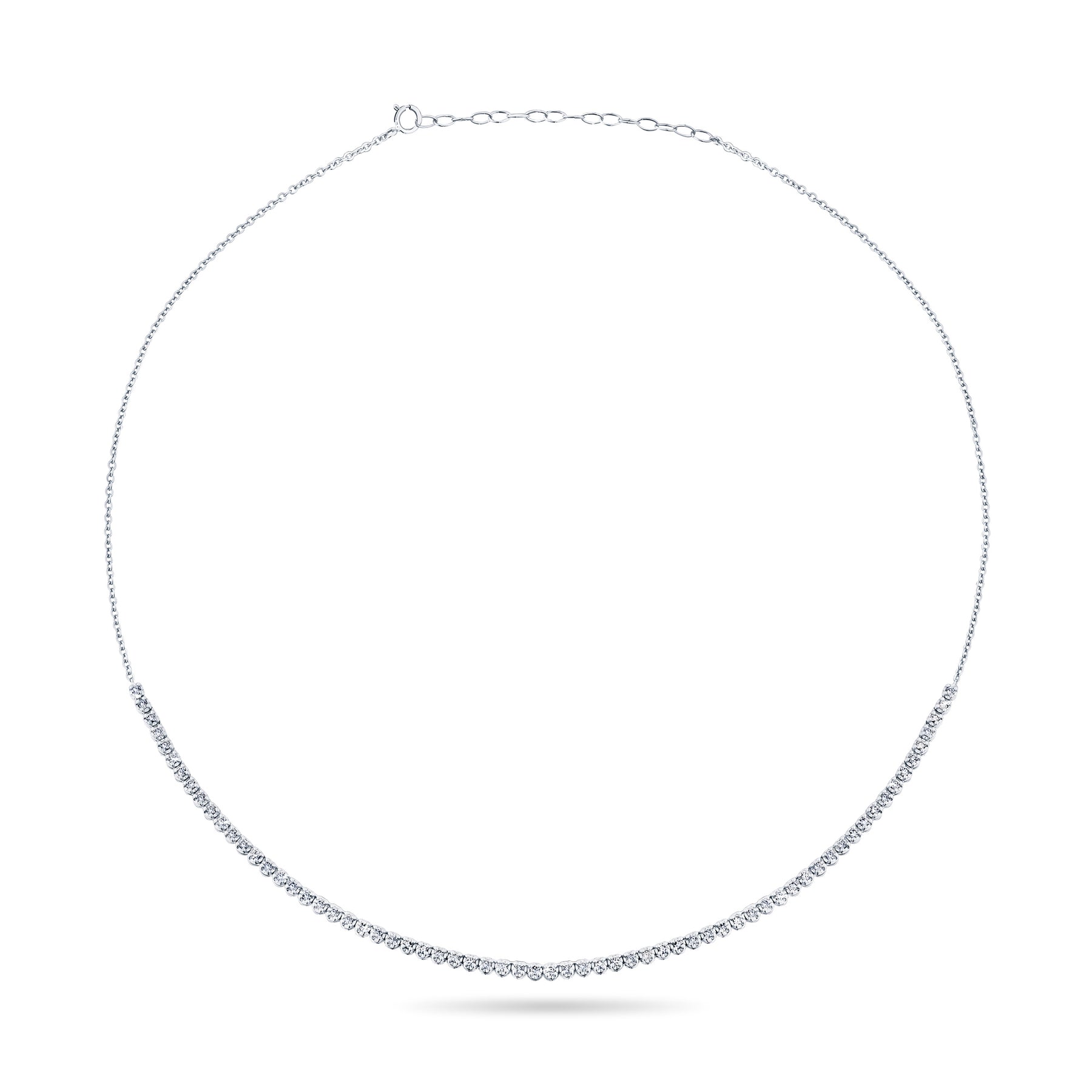 1.00ct TW Lab Grown Half Diamond Tennis Necklace in 9ct White Gold